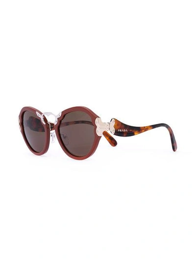 Shop Prada Eyewear Oversized Sunglasses - Brown