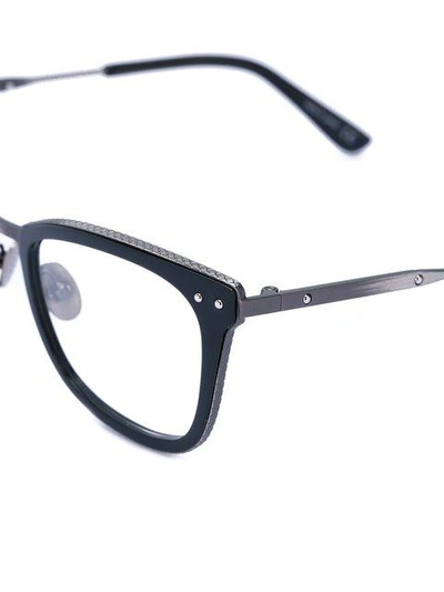 Shop Bottega Veneta Eyewear Square Frame Glasses - Black