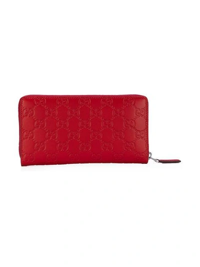 Shop Gucci Signature Wallet In Red