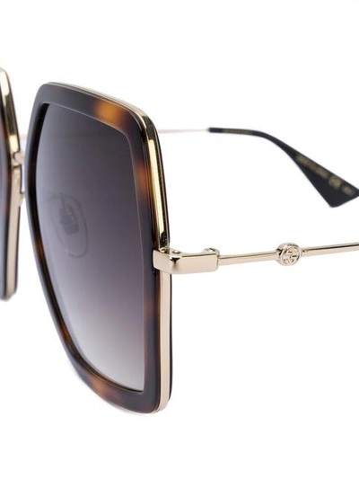 Shop Gucci Eyewear Oversized Sunglasses - Brown