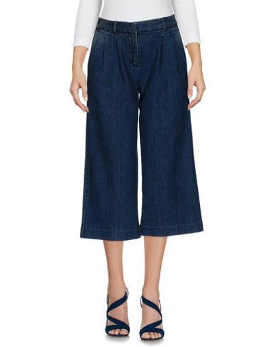 Shop Michael Michael Kors Woman Denim Cropped Blue Size 2 Cotton, Elastane