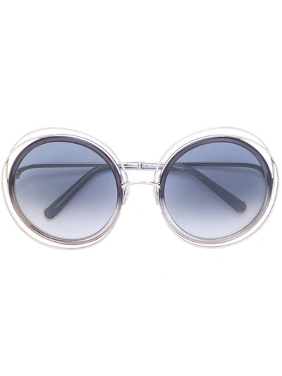Chloé Double Frame Sunglasses In Metallic