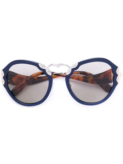 Shop Prada Eyewear Oversized Sunglasses - Brown