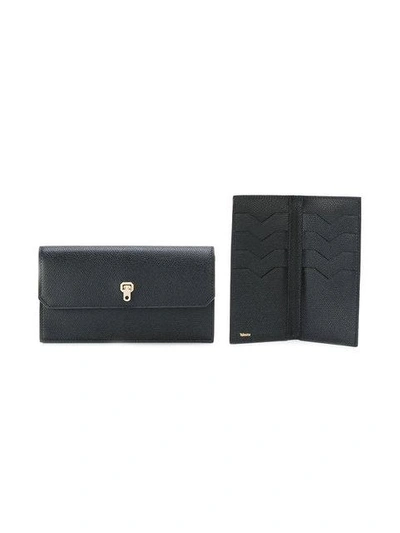 Valextra Removable Cardholder Wallet - Black In Black