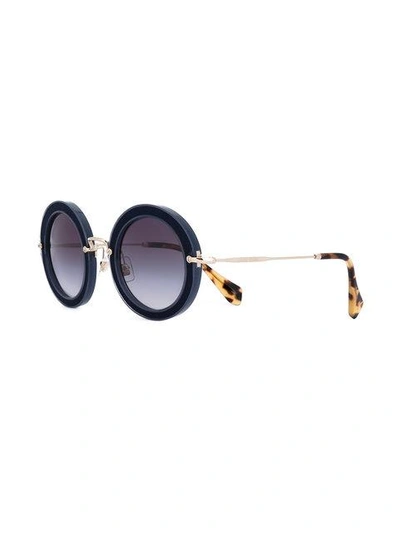 Shop Miu Miu Noir Round Sunglasses