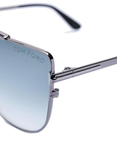 Shop Tom Ford Eyewear Oversized Cat Eye Sunglasses - Metallic