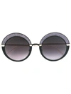 Jimmy Choo Gotha Glitter Round Sunglasses, 50mm