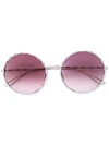 Elie Saab Palladium-plated Round-frame Sunglasses In Metallic