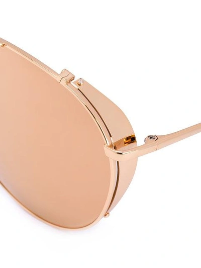 Shop Linda Farrow 425 C3 Pilot-frame Sunglasses In Metallic