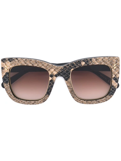 Stella Mccartney Eyewear Python Print Square Sunglasses - Brown