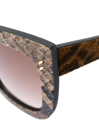 Shop Stella Mccartney Eyewear Python Print Square Sunglasses - Brown