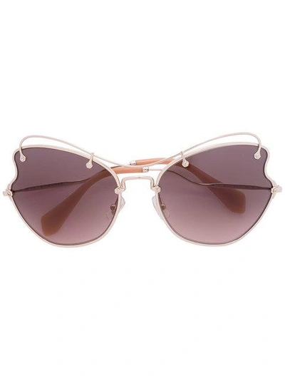 Shop Miu Miu Eyewear Scenique Sunglasses - Metallic