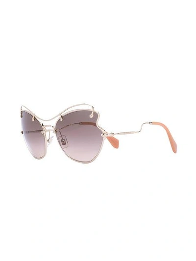 Shop Miu Miu Eyewear Scenique Sunglasses - Metallic