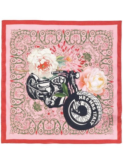 Shop Mr & Mrs Italy Printed Scarf In Pink