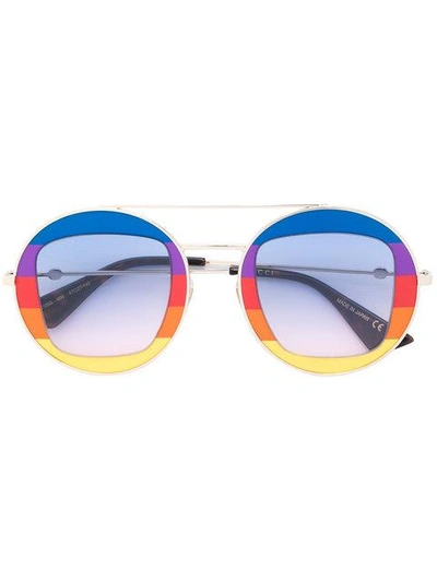 Shop Gucci Eyewear Sonnenbrille Mit Buntem Gestell - Metallisch
