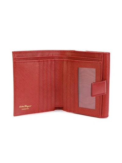 Shop Ferragamo Salvatore  Gancio French Flap Wallet - Red