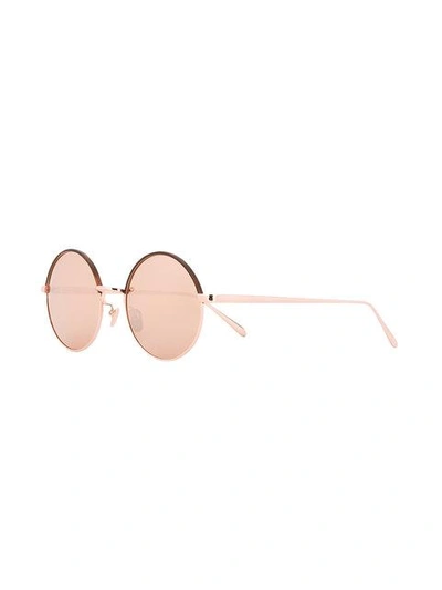 Linda Farrow Round Frame Sunglasses In Metallic