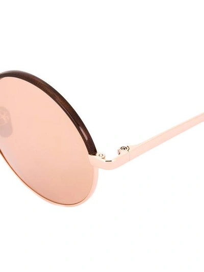 Linda Farrow Round Frame Sunglasses In Metallic