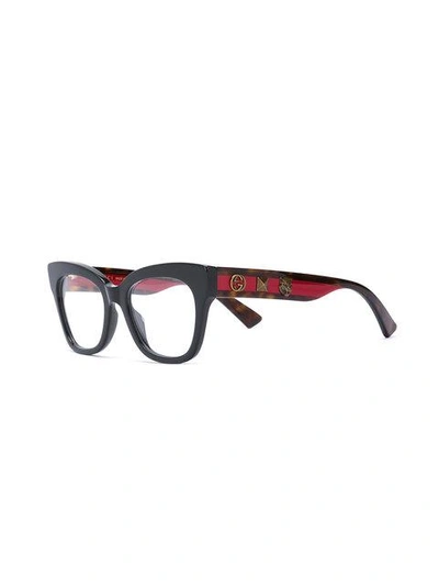 Shop Gucci Eyewear Cat Eye Square Glasses - Black