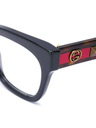 Shop Gucci Eyewear Cat Eye Square Glasses - Black