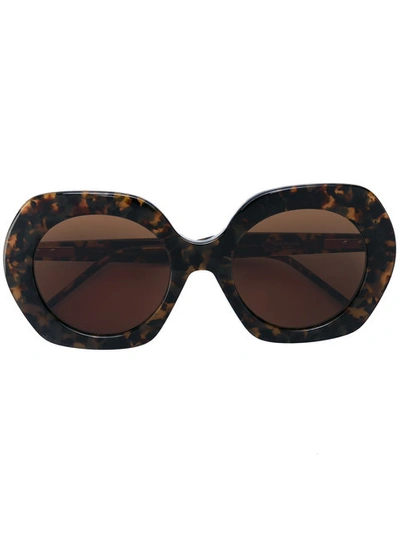 Thom Browne Rounded Sunglasses In Brown