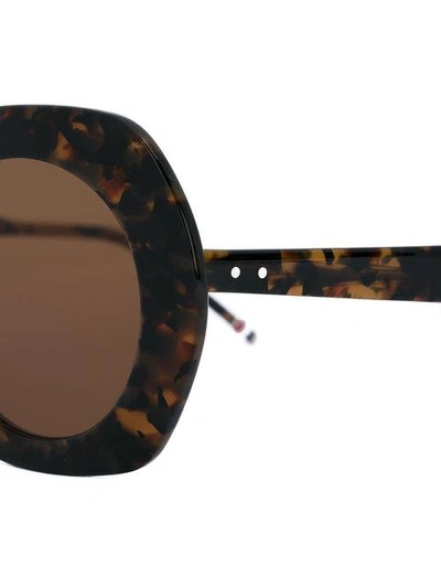 Shop Thom Browne Rounded Sunglasses In Brown