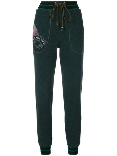 Shop Mr & Mrs Italy Floral Print Tapered Trousers In Green