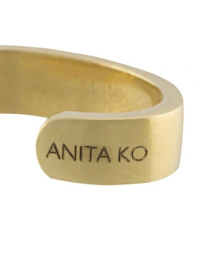 Shop Anita Ko 18kt Yellow Gold Double-row Ear Cuff In Metallic