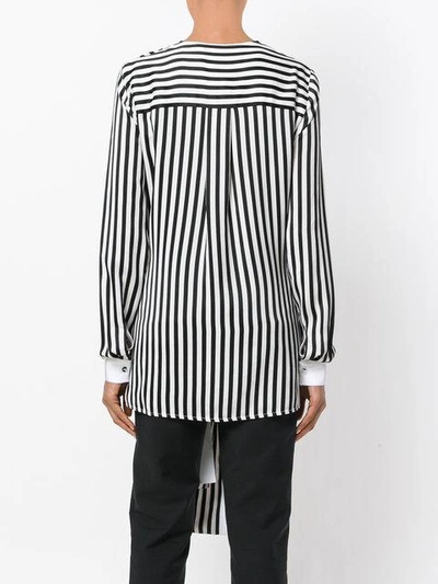 Shop Victoria Victoria Beckham Striped Tie Front Shirt - Black