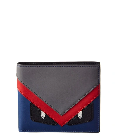 Fendi Men&#39;s Bag Bugs Horizontal Leather Bifold Wallet' In Multi