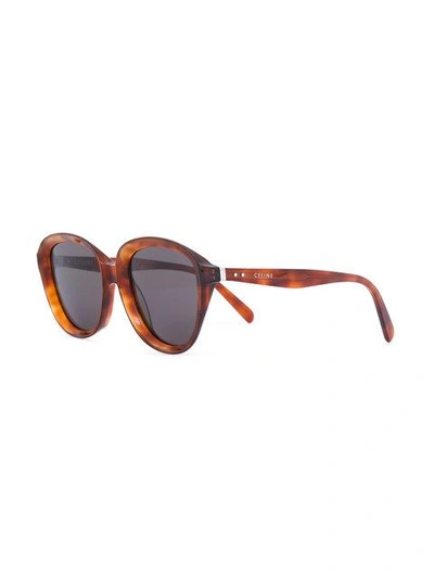 Shop Celine Céline Eyewear Chunky Framed Sunglasses - Brown