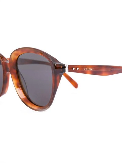 Shop Celine Céline Eyewear Chunky Framed Sunglasses - Brown