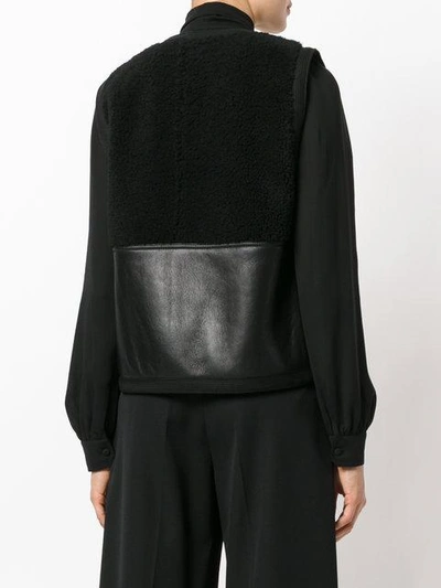 Shop Chloé Shearling Panelled Gilet In Black