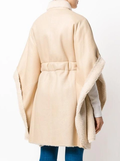 Shop Chloé Belted Shearling Leather Cape