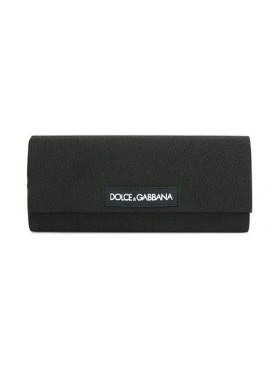 Shop Dolce & Gabbana Leopard Print Glasses In Black