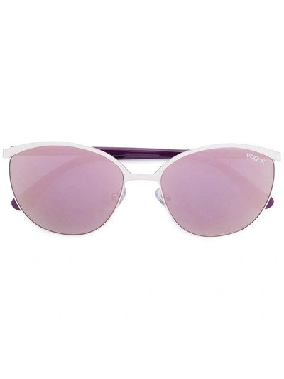 Shop Vogue Eyewear Half Frame Sunglasses - Metallic
