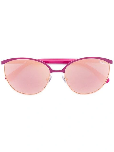 Shop Vogue Eyewear Half Frame Sunglasses - Pink