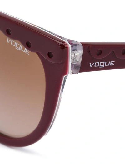 Shop Vogue Eyewear Scalloped Detail Sunglasses - Brown