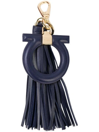 Shop Ferragamo Salvatore  Gancio Tassel Bag Charm - Blue