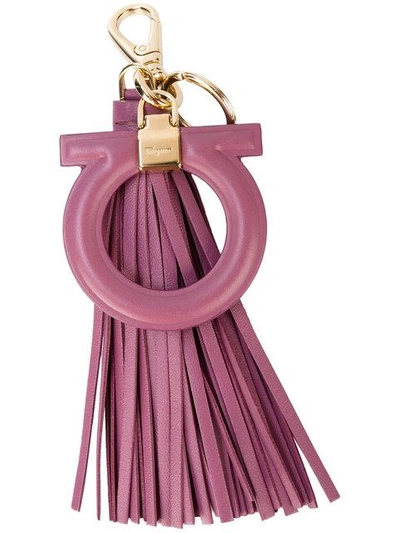 Shop Ferragamo Salvatore  Gancio Tassel Bag Charm - Pink