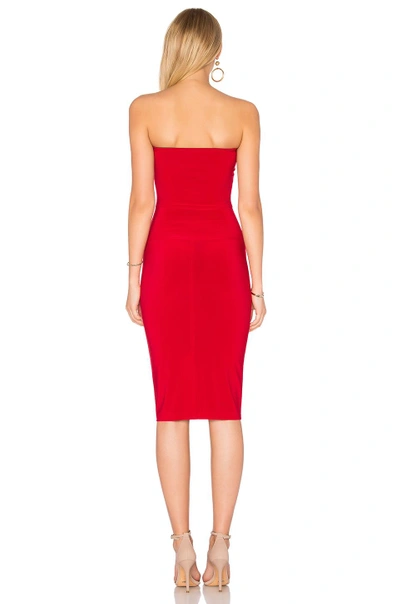 Shop Norma Kamali X Revolve Strapless Dress To Knee Dress In Red