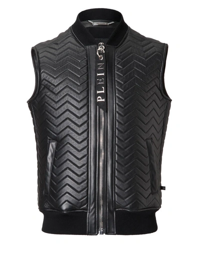 Shop Philipp Plein Leather Vest Short "nagakijo"