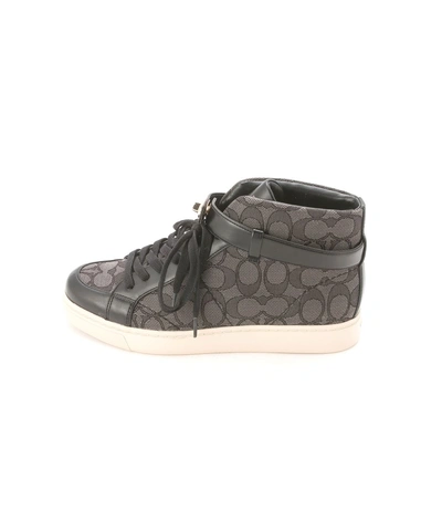 Coach Women's Signature Ray Outline High Top Fashion Sneaker In Grey