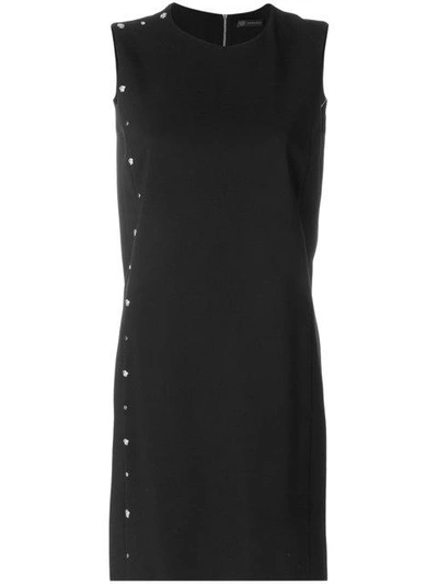 Shop Versace Mini Shift Dress In Black