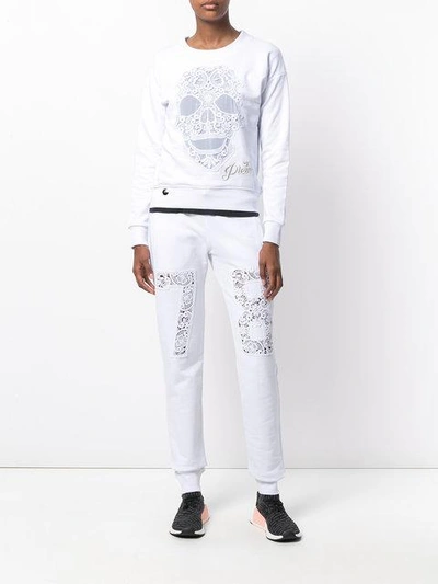Shop Philipp Plein Skull Embroidered Suit In White