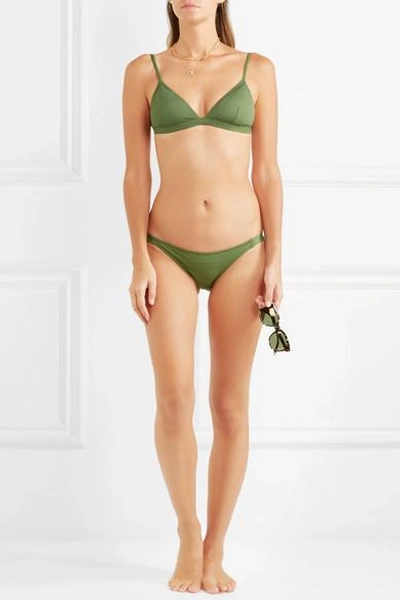 Shop Eberjey So Solid Taylor Triangle Bikini In Dark Green