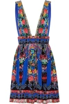 CAMILLA CHINESE WHISPERS EMBELLISHED PRINTED SILK CREPE DE CHINE MINI DRESS