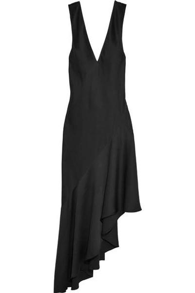 Haider Ackermann Woman Asymmetric Crepe De Chine Gown Black | ModeSens