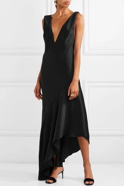 Shop Haider Ackermann Kuiper Asymmetric Satin Maxi Dress