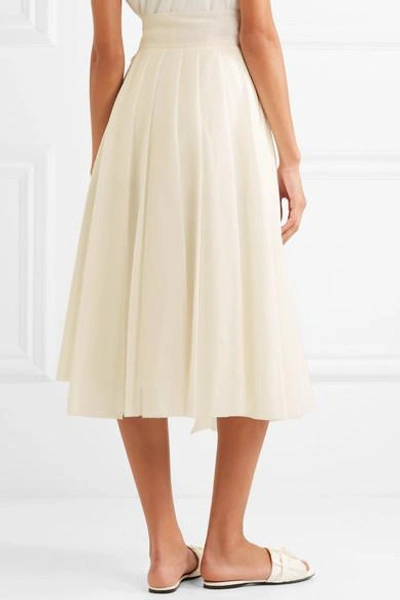 Shop A.w.a.k.e. Pleated Cotton-organza Wrap Midi Skirt